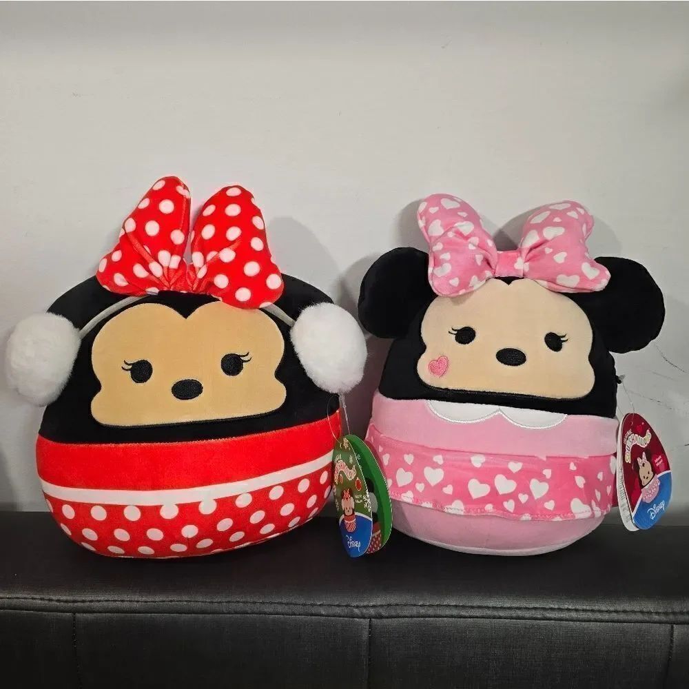 Lot of two Disney Minnie Mouse 8" Squishmallows Plush toys, New